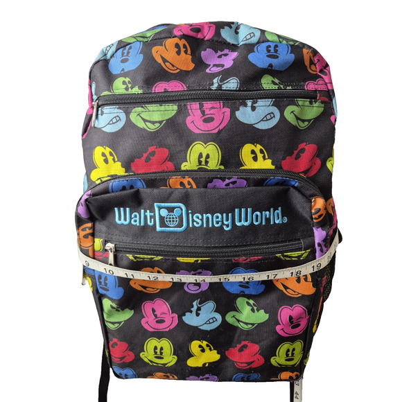 Walt Disney World Backpack Rainbow Mickey Mouse Faces Bookbag Large Disney Parks - Picture 9 of 16